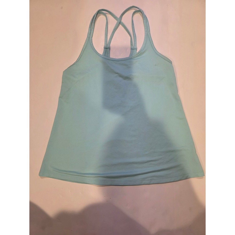 Old Navy Active Go-Dry Strappy Back Tank Top Aqua Blue Workout Camisole Small